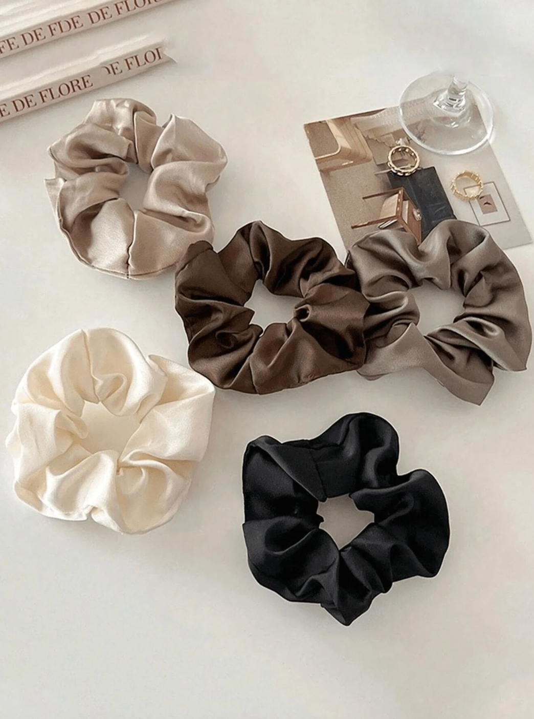 Luxe haarelastiek 'Bright', set van 5