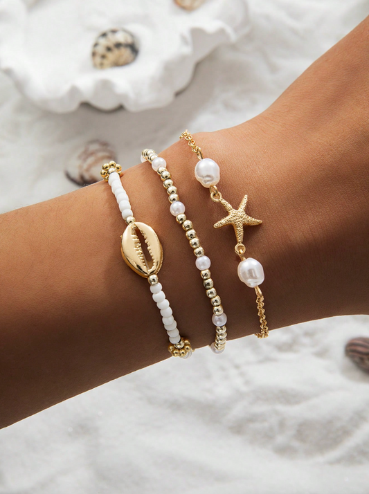 3-delige armband/enkelband set 'Summerglow'