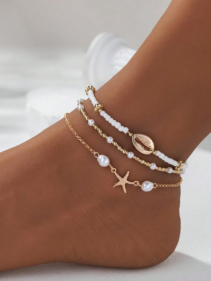 3-delige armband/enkelband set 'Summerglow'
