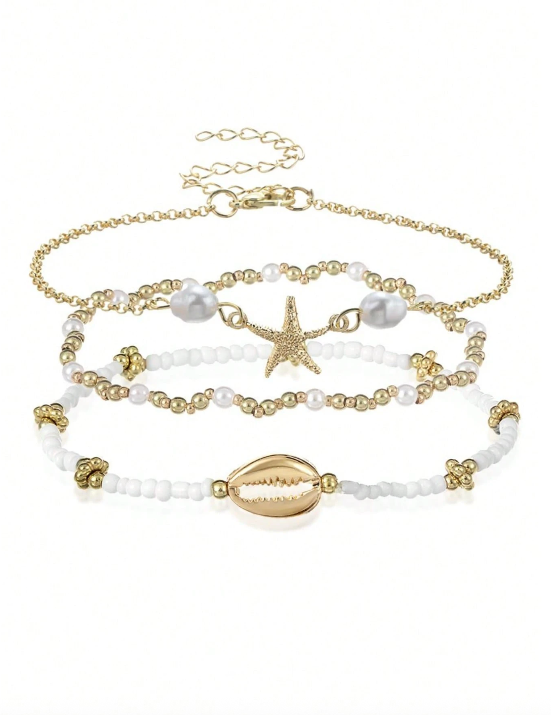 3-delige armband/enkelband set 'Summerglow'